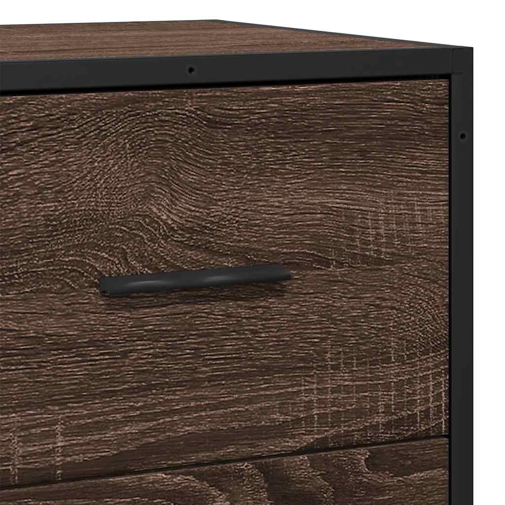 Dressoir 68x35x76 cm bewerkt hout bruin eikenkleur