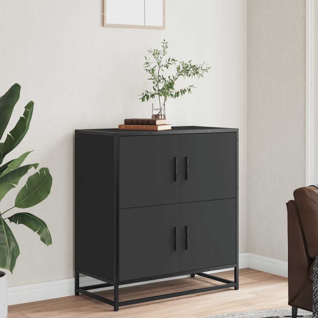 Dressoir 68x35x76 cm bewerkt hout zwart