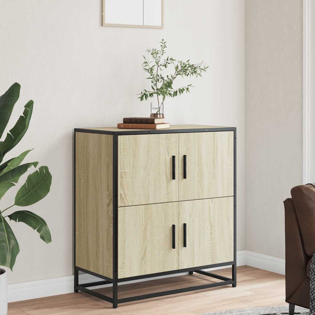 Dressoir 68x35x76 cm bewerkt hout sonoma eikenkleurig