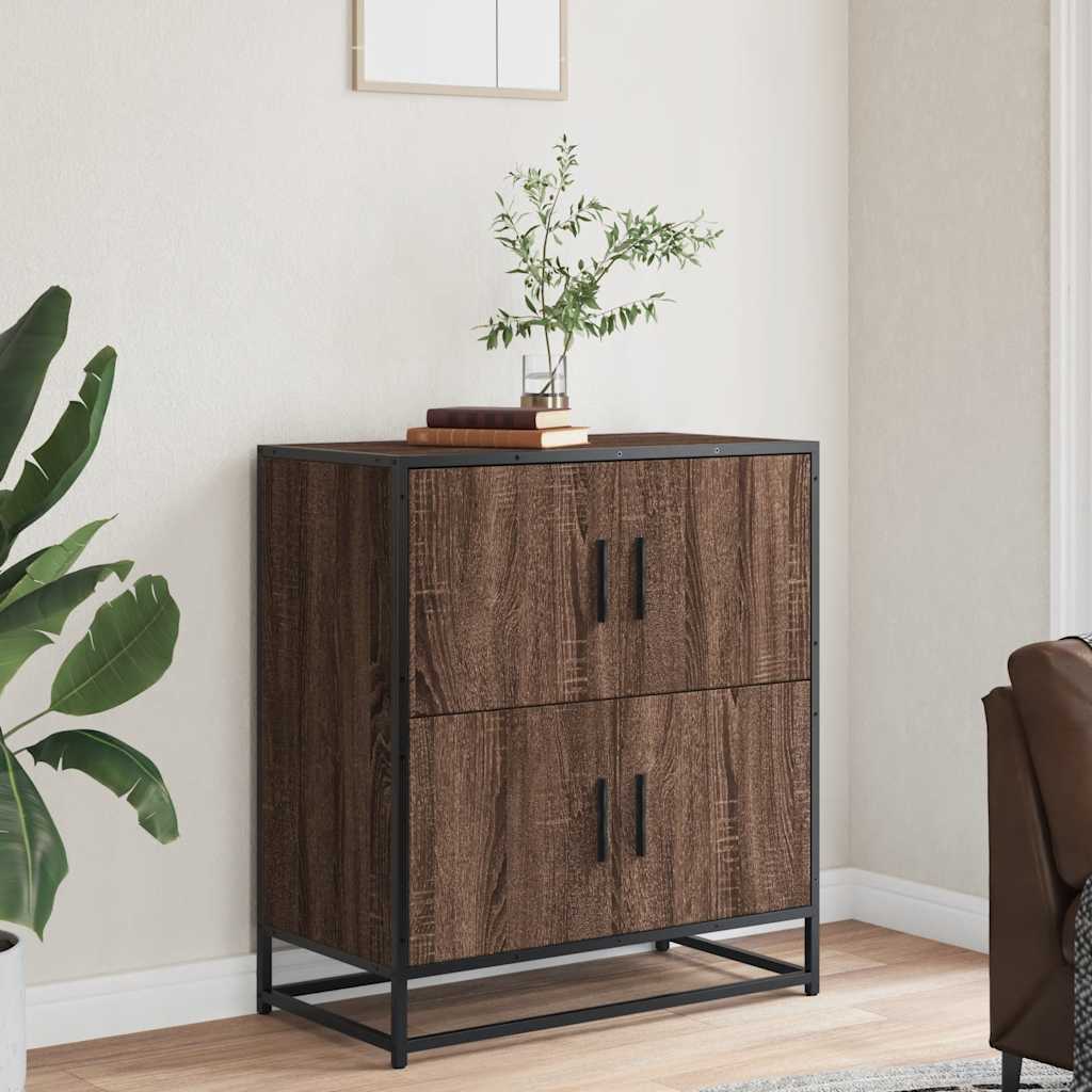 Dressoir 68x35x76 cm bewerkt hout bruin eikenkleur