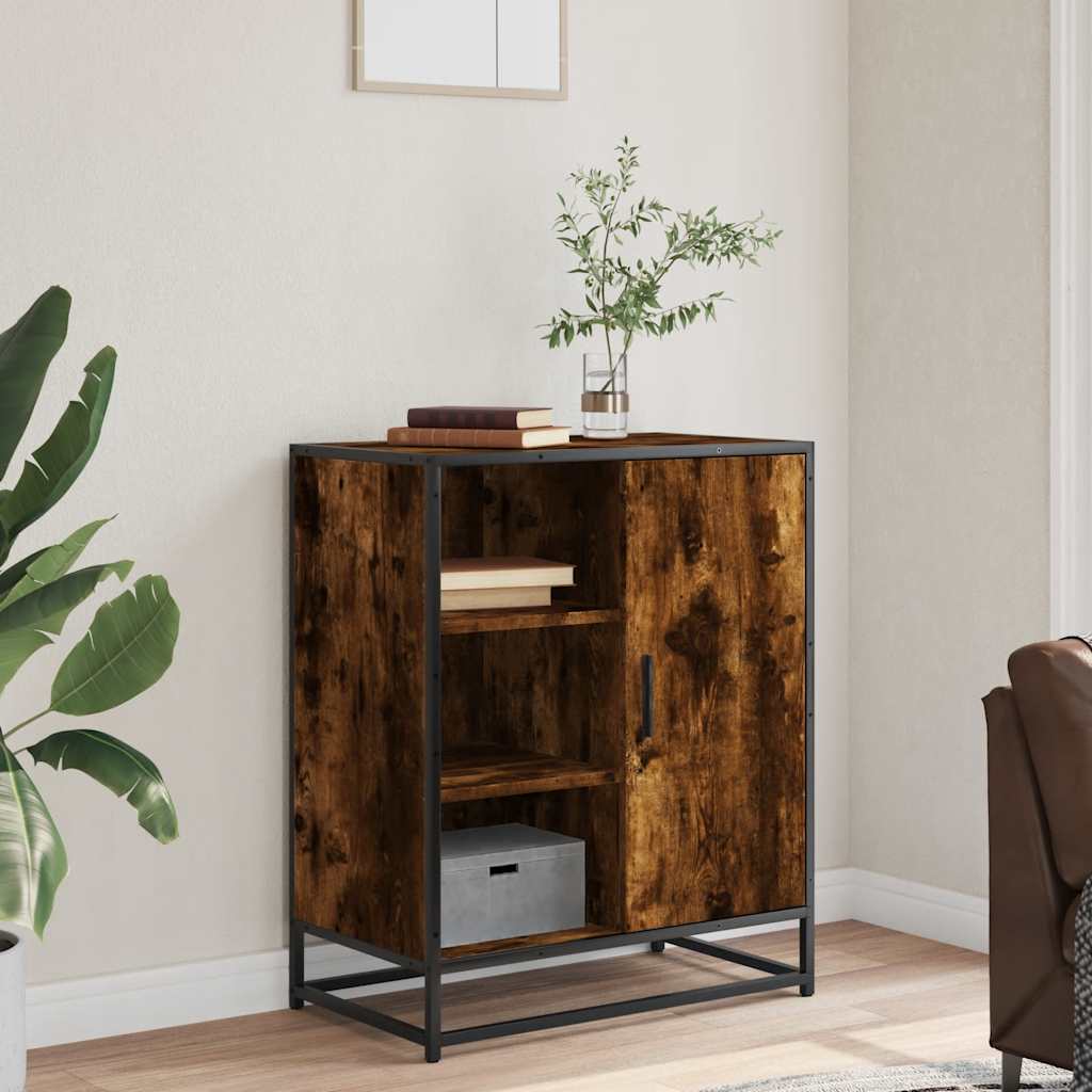 Dressoir 62x35x76 cm bewerkt hout gerookt eikenkleurig