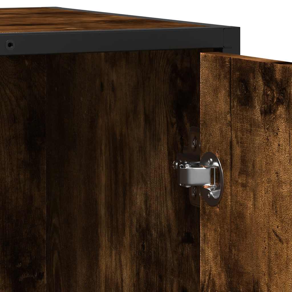 Dressoir 62x35x76 cm bewerkt hout gerookt eikenkleurig