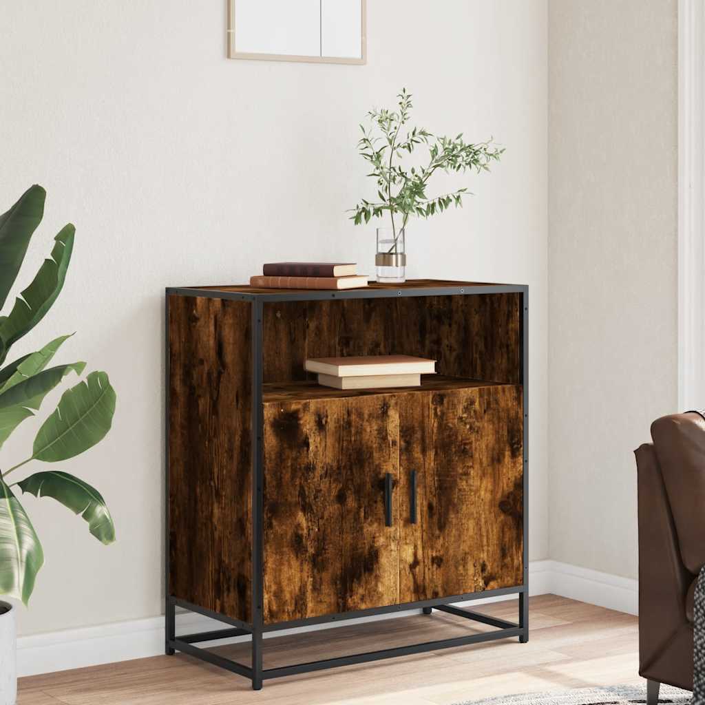Dressoir 68x35x76 cm bewerkt hout gerookt eikenkleurig