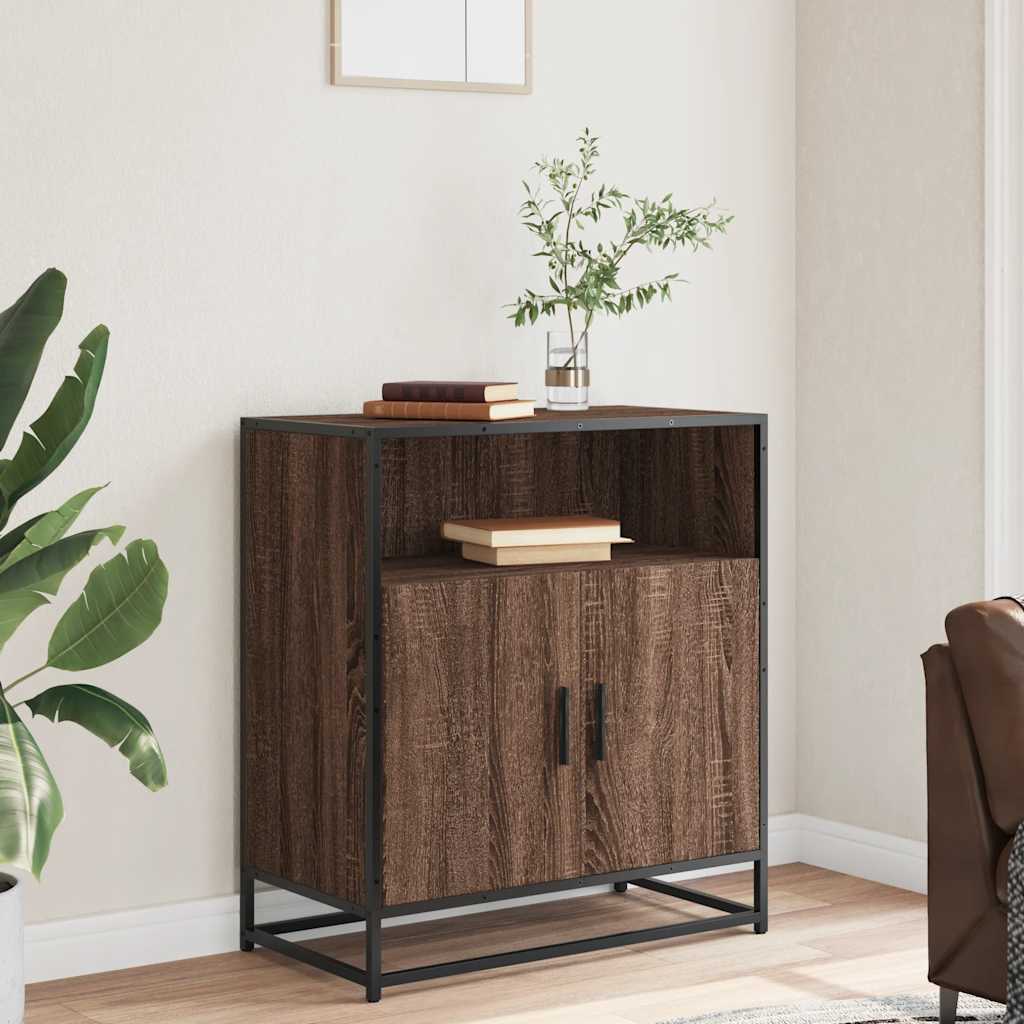 Dressoir 68x35x76 cm bewerkt hout bruin eikenkleur