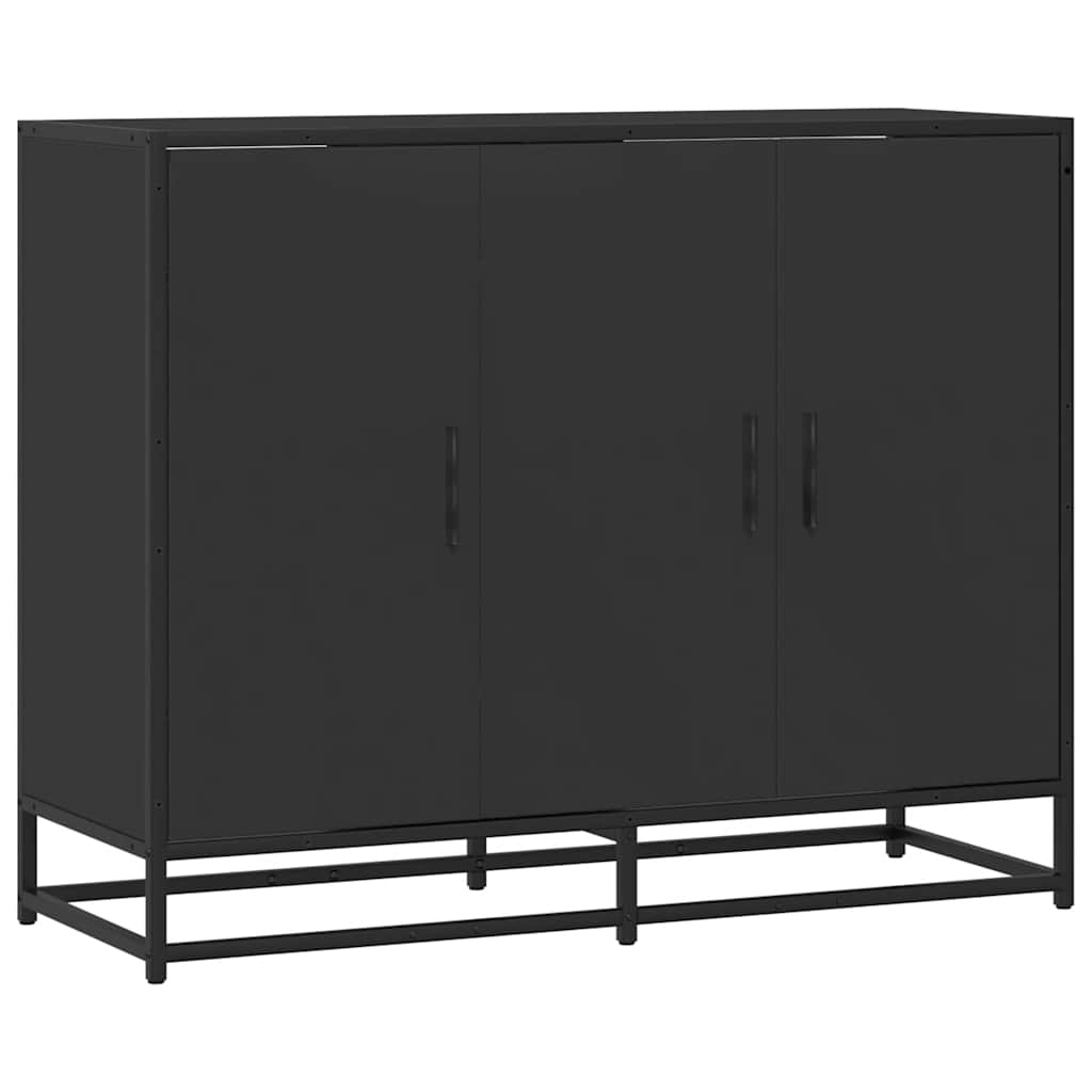 Dressoir 94x35x76 cm bewerkt hout zwart