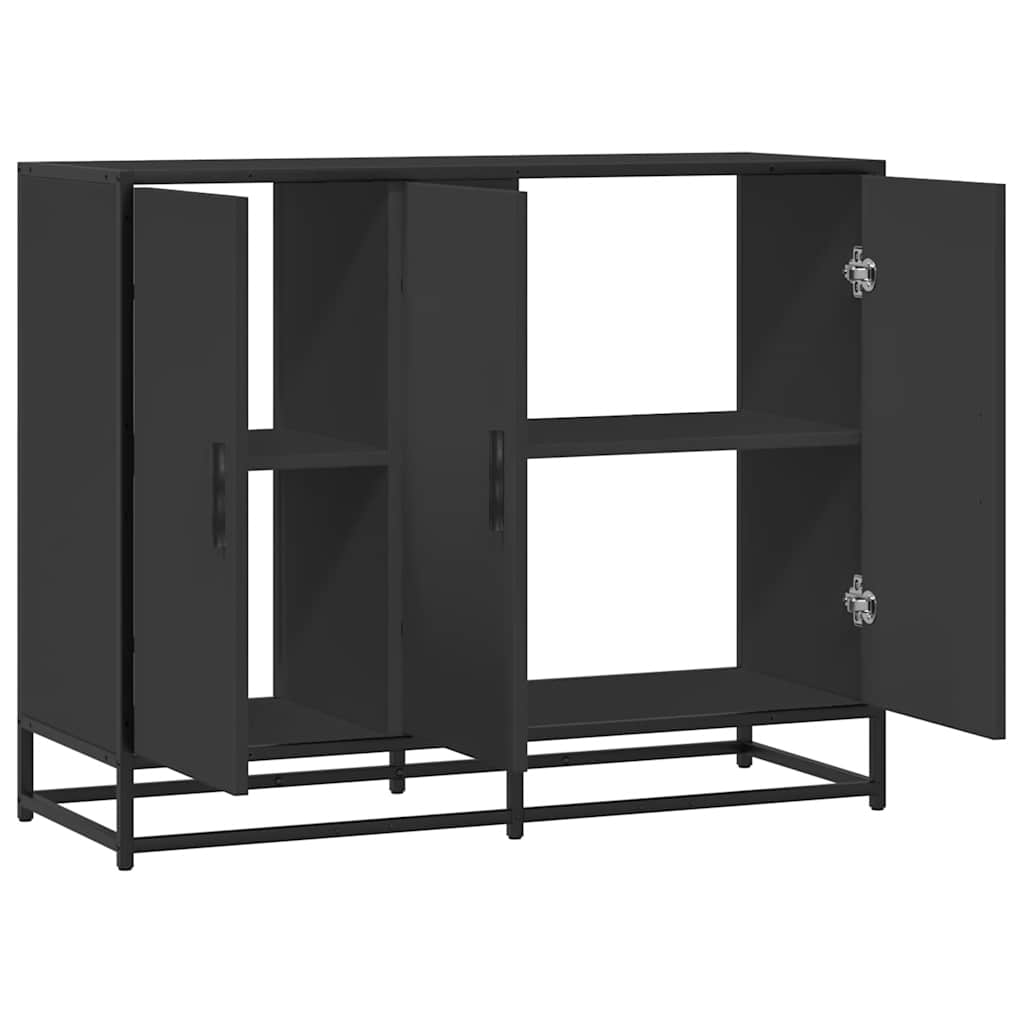 Dressoir 94x35x76 cm bewerkt hout zwart