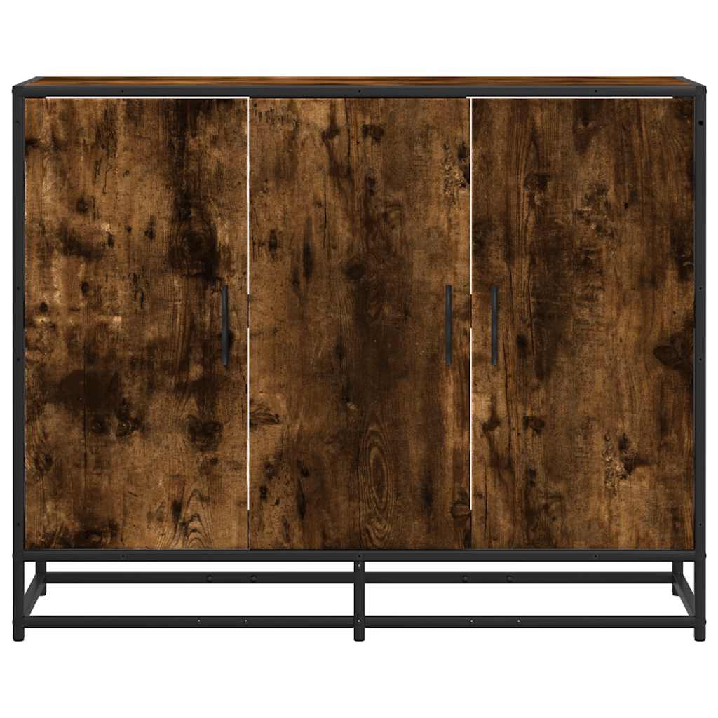 Dressoir 94x35x76 cm bewerkt hout gerookt eikenkleurig