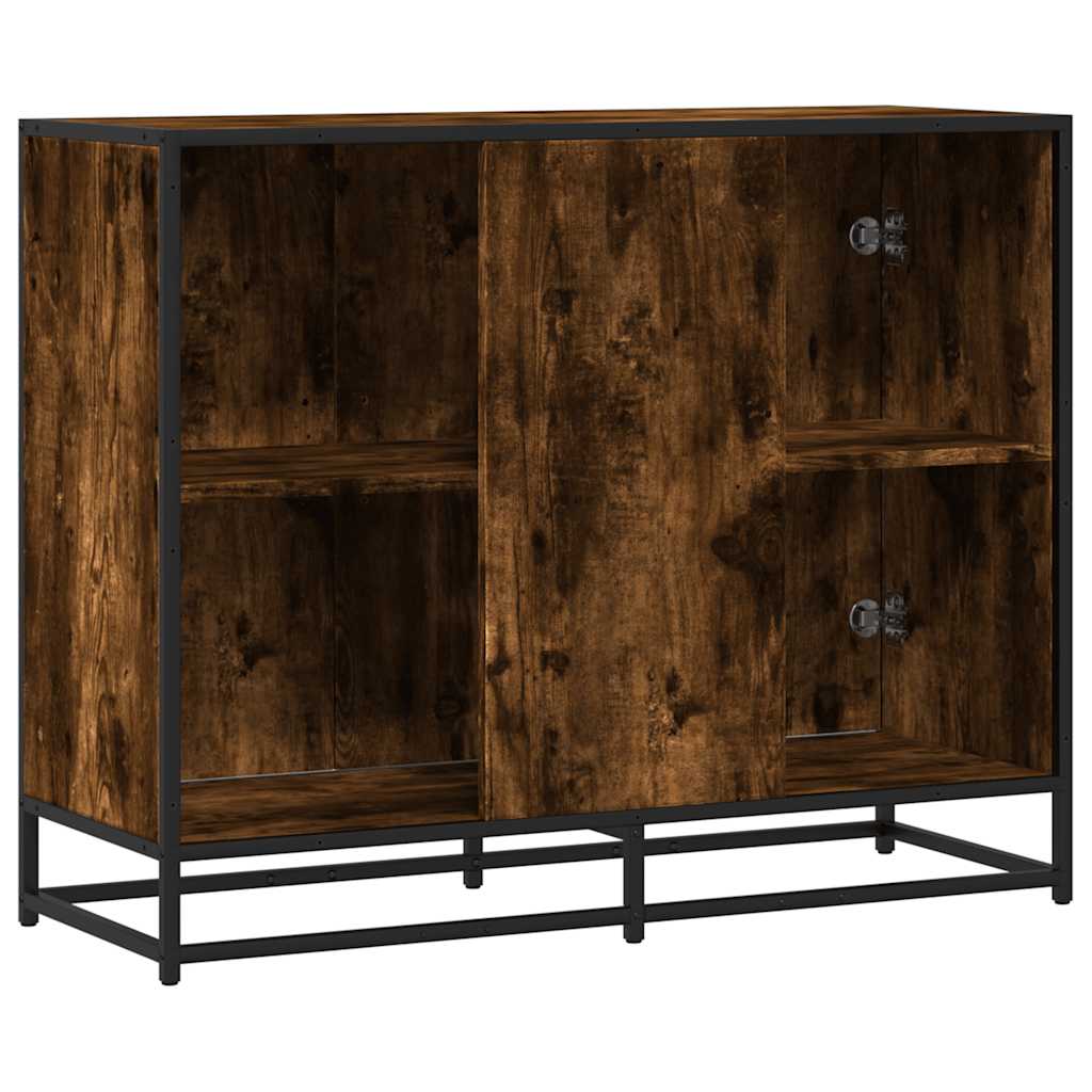 Dressoir 94x35x76 cm bewerkt hout gerookt eikenkleurig