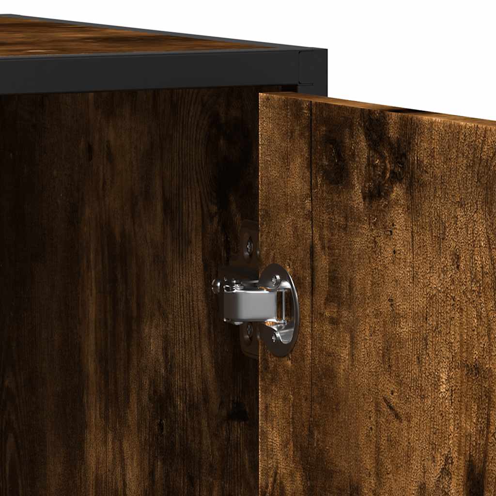 Dressoir 94x35x76 cm bewerkt hout gerookt eikenkleurig