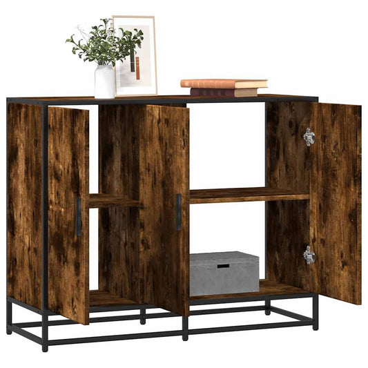 Dressoir 94x35x76 cm bewerkt hout gerookt eikenkleurig