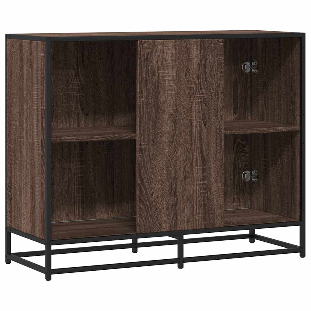 Dressoir 94x35x76 cm bewerkt hout bruin eikenkleur