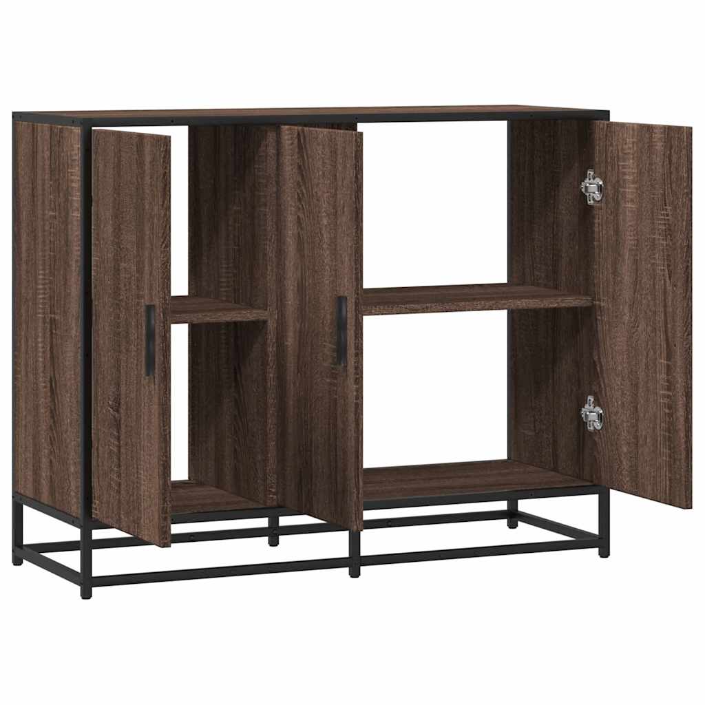 Dressoir 94x35x76 cm bewerkt hout bruin eikenkleur