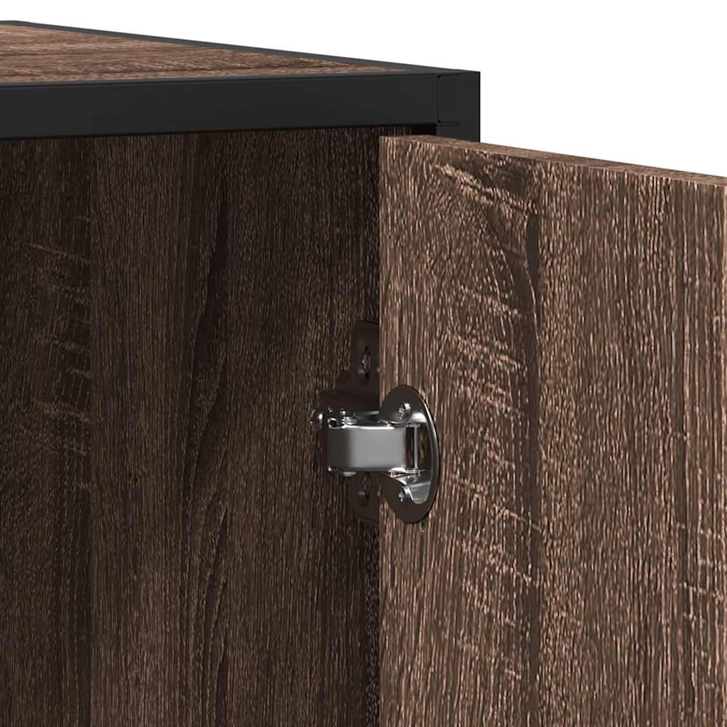 Dressoir 94x35x76 cm bewerkt hout bruin eikenkleur