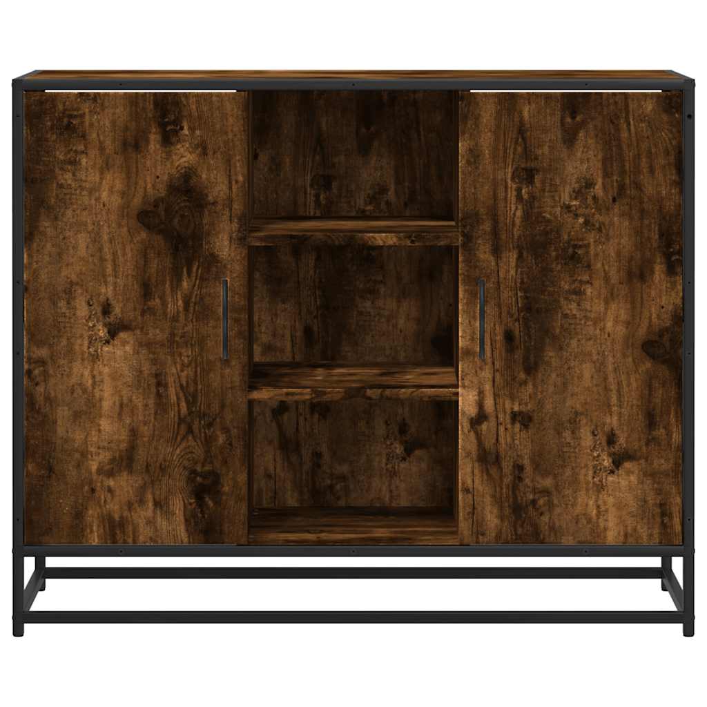 Dressoir 92x35x76 cm bewerkt hout gerookt eikenkleurig