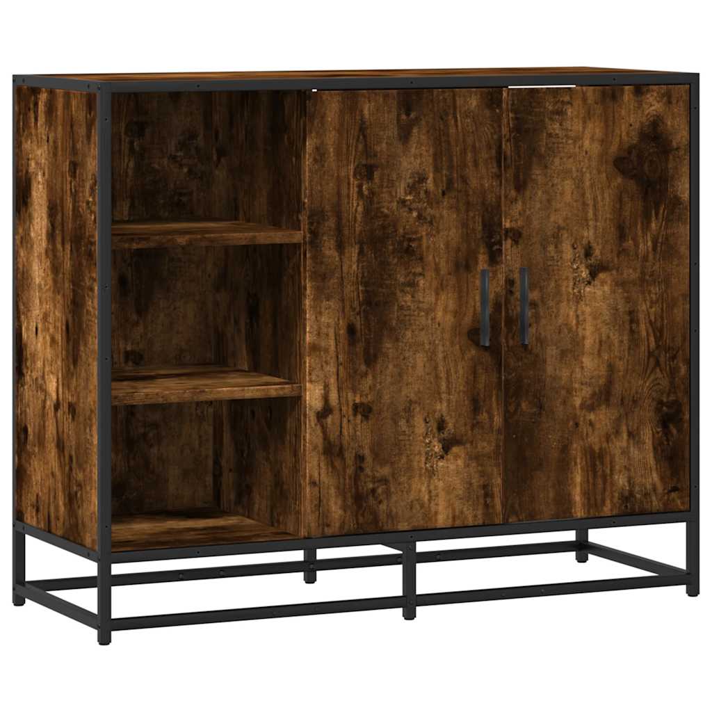 Dressoir 92x35x76 cm bewerkt hout gerookt eikenkleurig