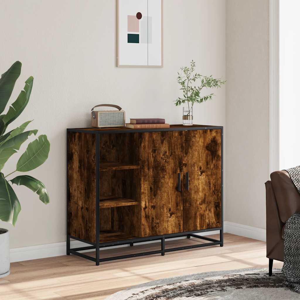 Dressoir 92x35x76 cm bewerkt hout gerookt eikenkleurig