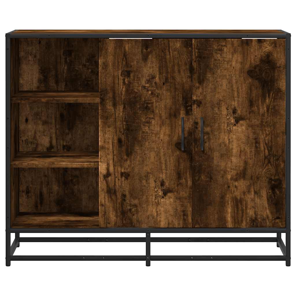 Dressoir 92x35x76 cm bewerkt hout gerookt eikenkleurig