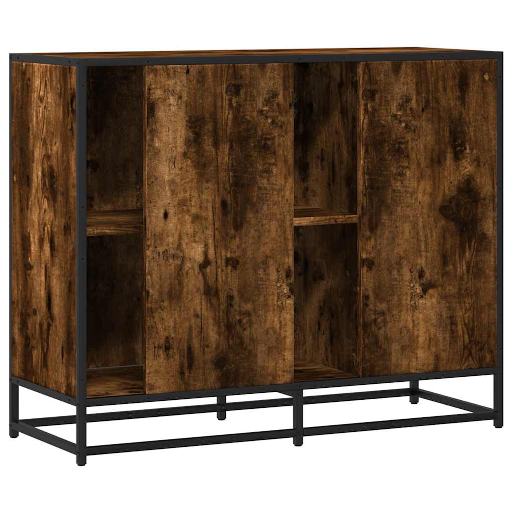 Dressoir 92x35x76 cm bewerkt hout gerookt eikenkleurig