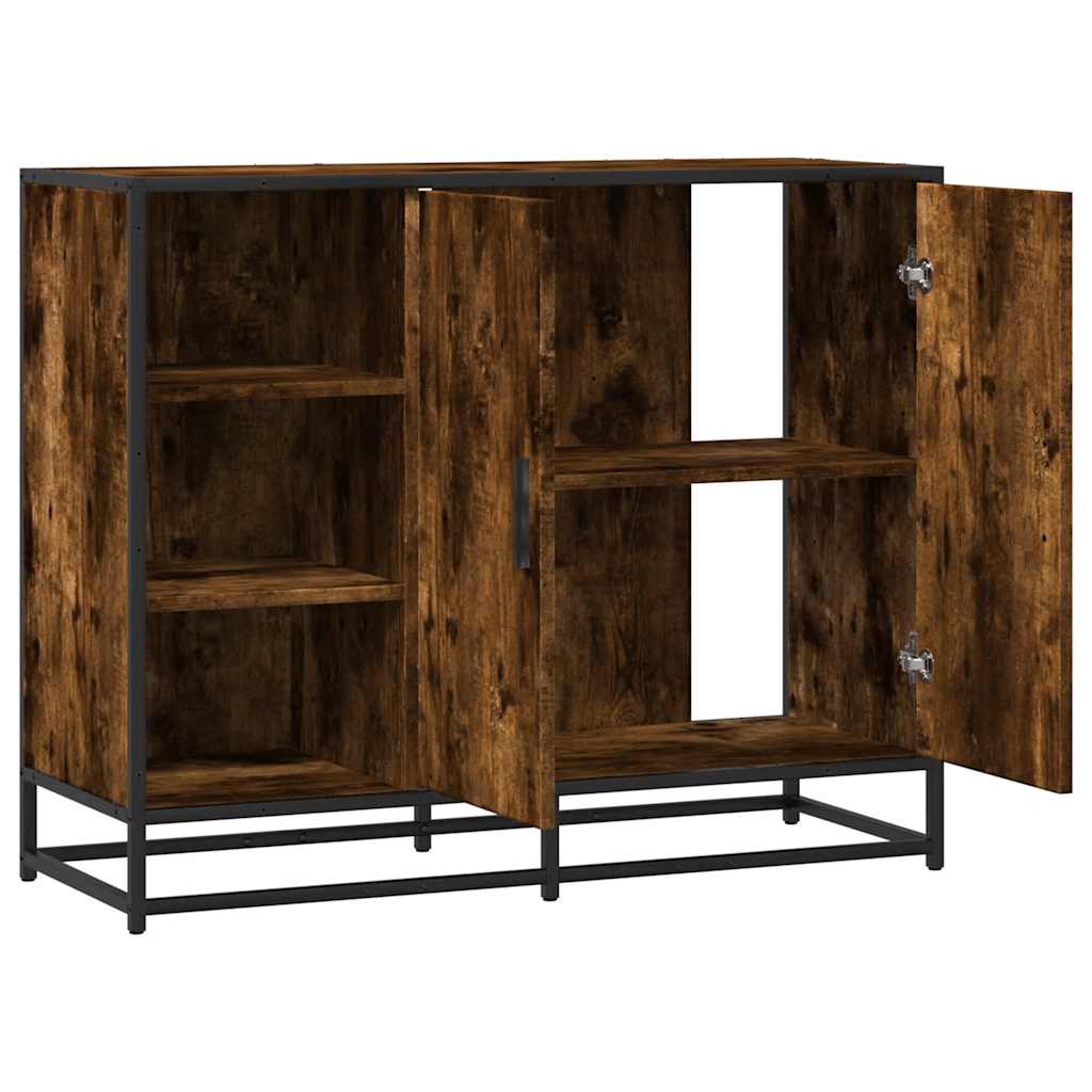 Dressoir 92x35x76 cm bewerkt hout gerookt eikenkleurig