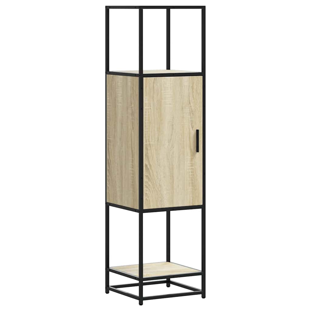 Hoge kast 35,5x35x139 cm bewerkt hout en metaal sonoma eiken