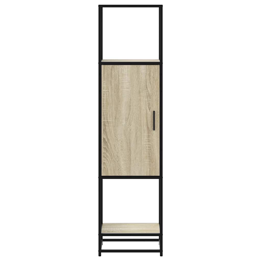 Hoge kast 35,5x35x139 cm bewerkt hout en metaal sonoma eiken