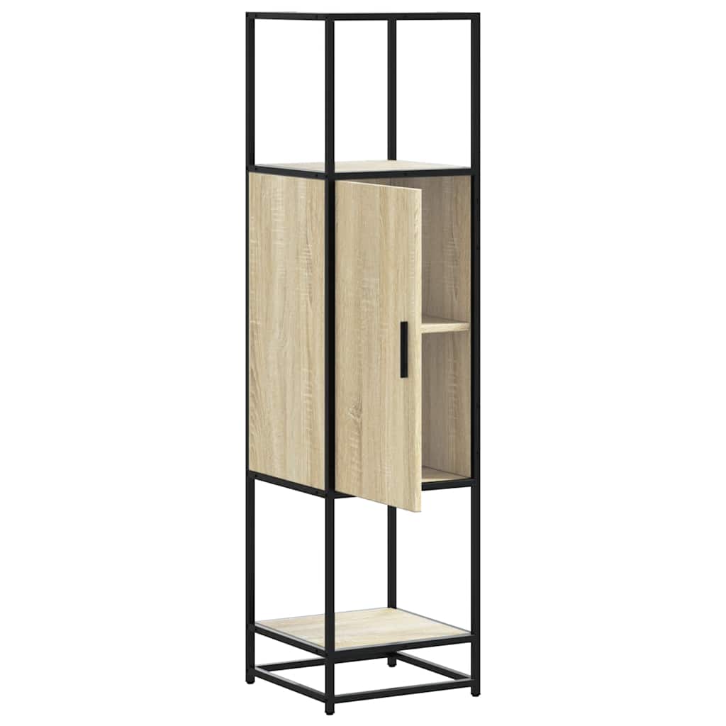 Hoge kast 35,5x35x139 cm bewerkt hout en metaal sonoma eiken