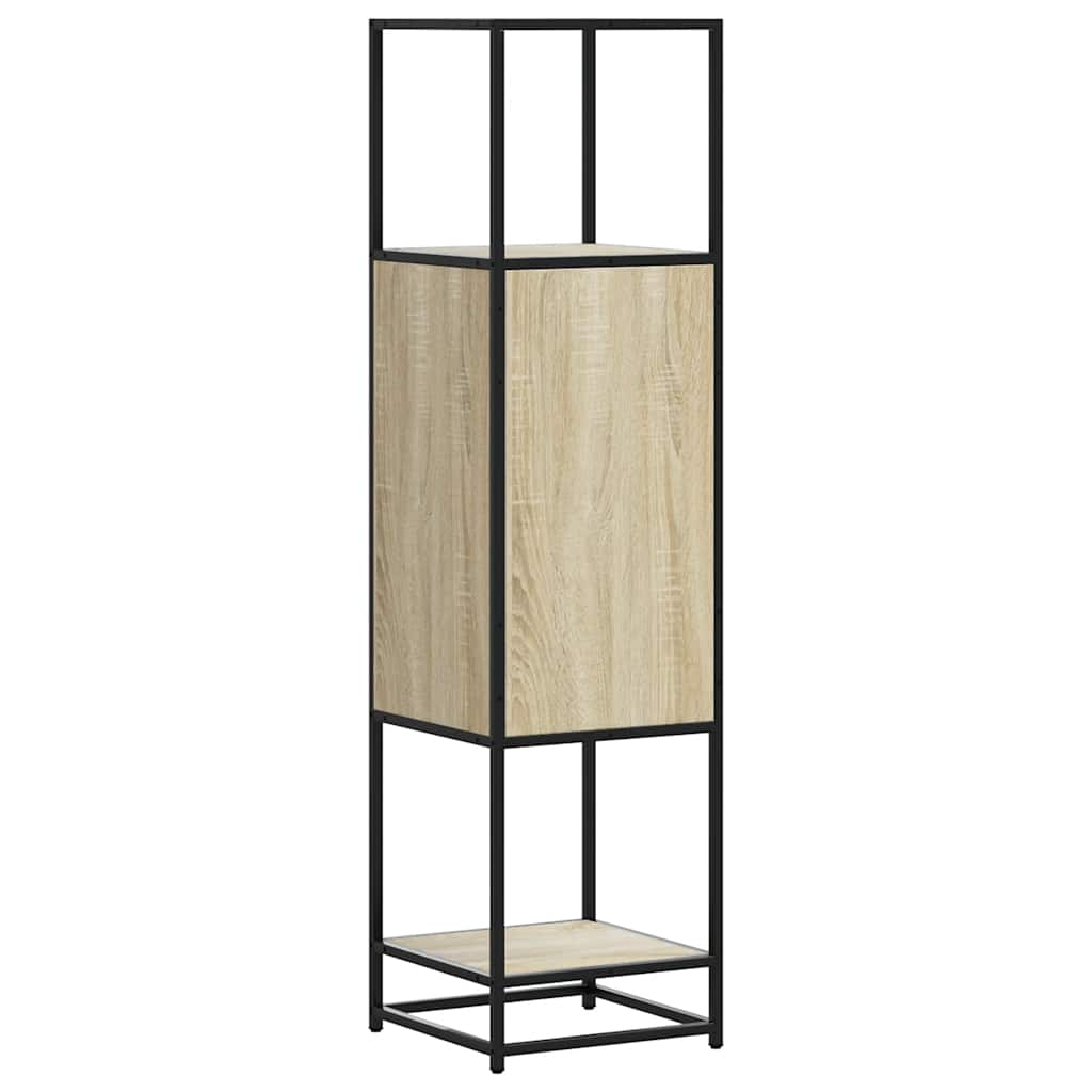 Hoge kast 35,5x35x139 cm bewerkt hout en metaal sonoma eiken