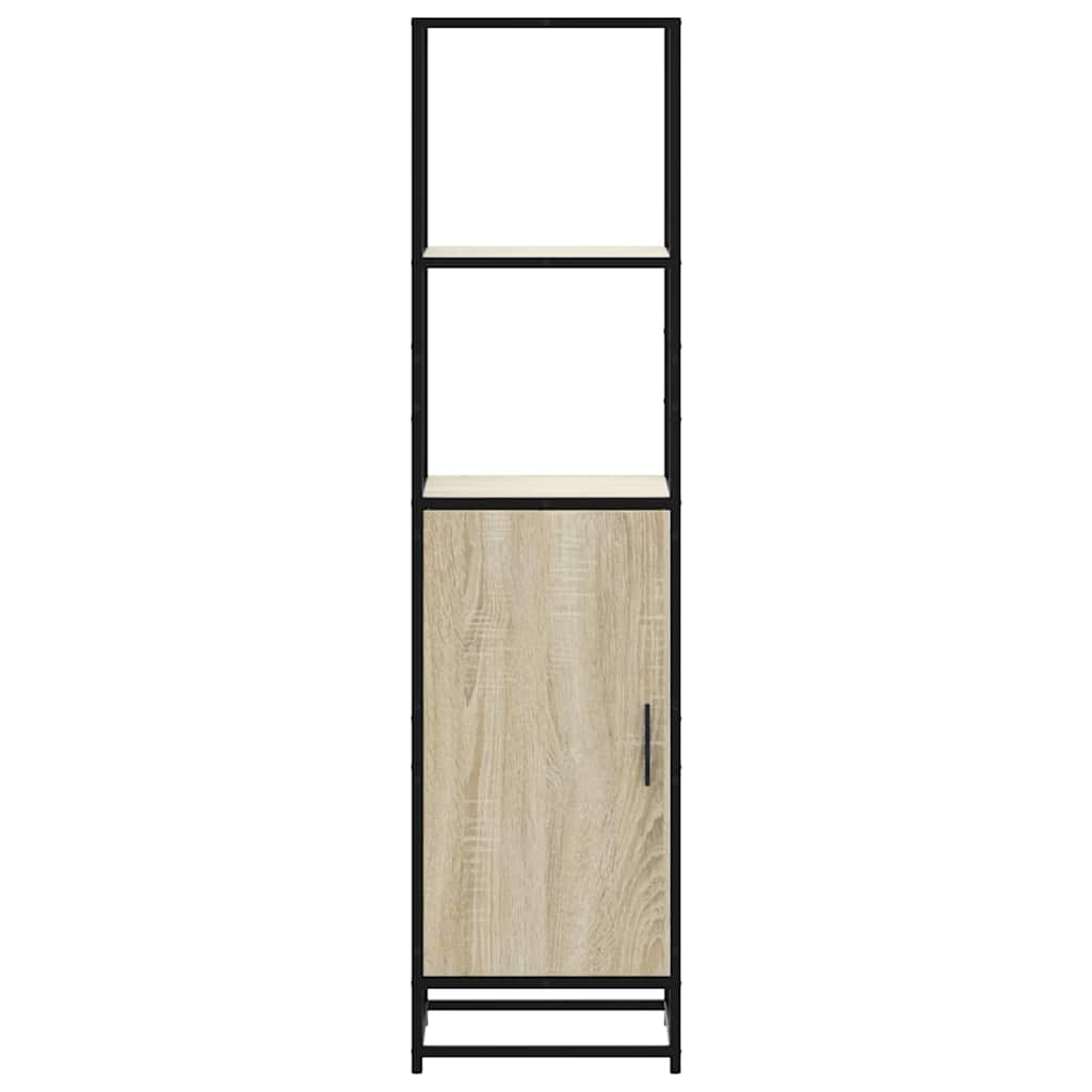 Hoge kast 35,5x35x139 cm bewerkt hout en metaal sonoma eiken