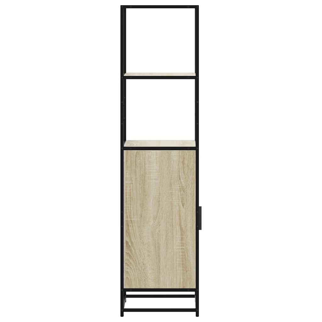 Hoge kast 35,5x35x139 cm bewerkt hout en metaal sonoma eiken