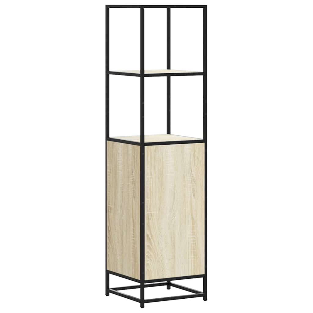 Hoge kast 35,5x35x139 cm bewerkt hout en metaal sonoma eiken