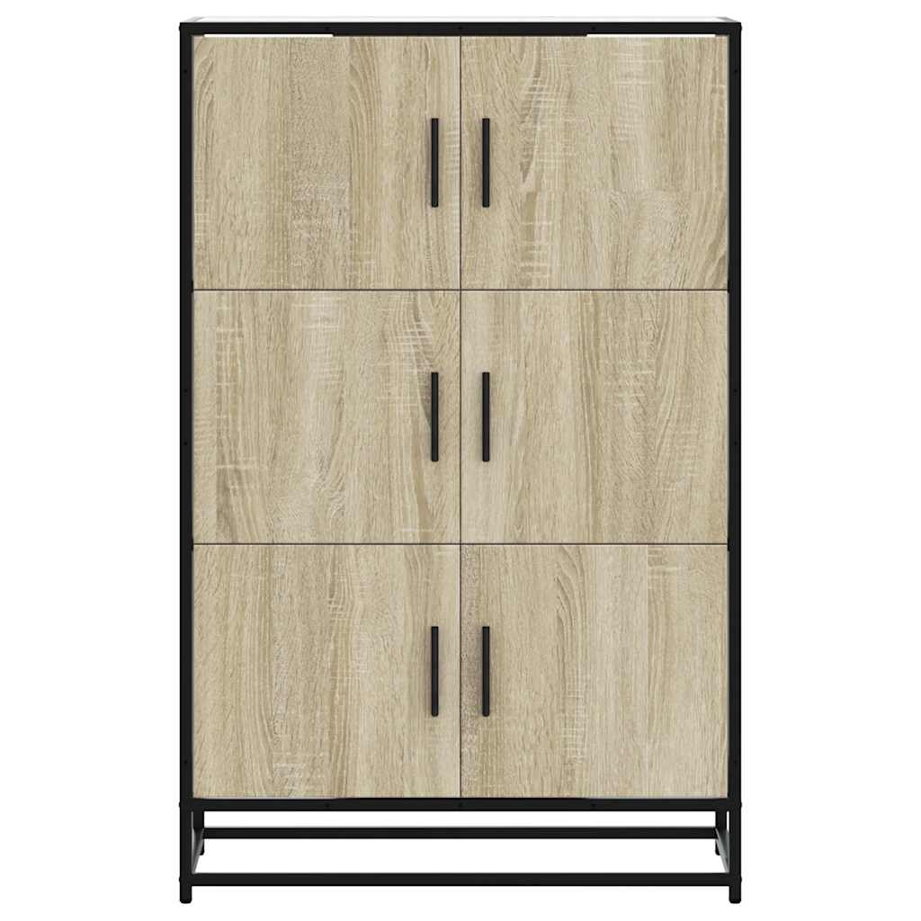 Hoge kast 68x35x106,5 cm bewerkt hout en metaal sonoma eiken