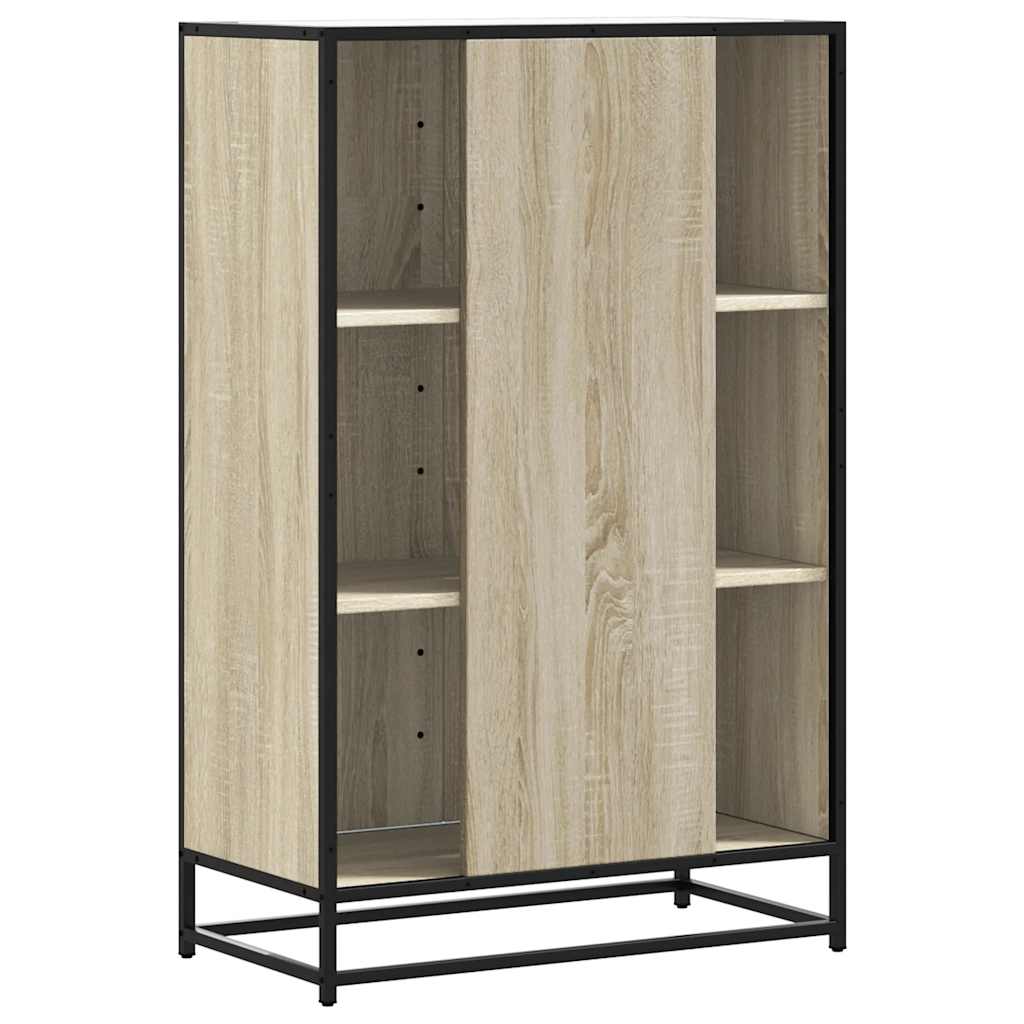 Hoge kast 68x35x106,5 cm bewerkt hout en metaal sonoma eiken
