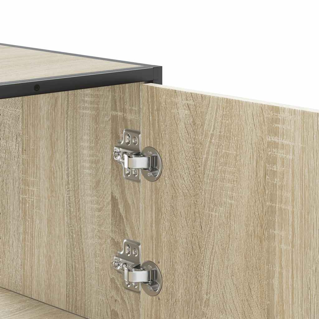 Hoge kast 68x35x106,5 cm bewerkt hout en metaal sonoma eiken