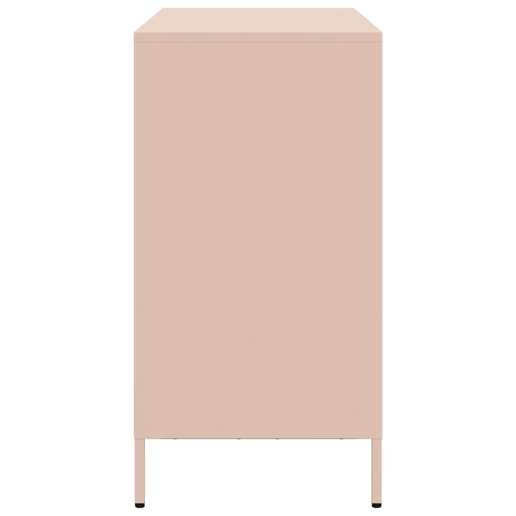 Dressoir 101,5x39x73,5 cm koudgewalst staal roze