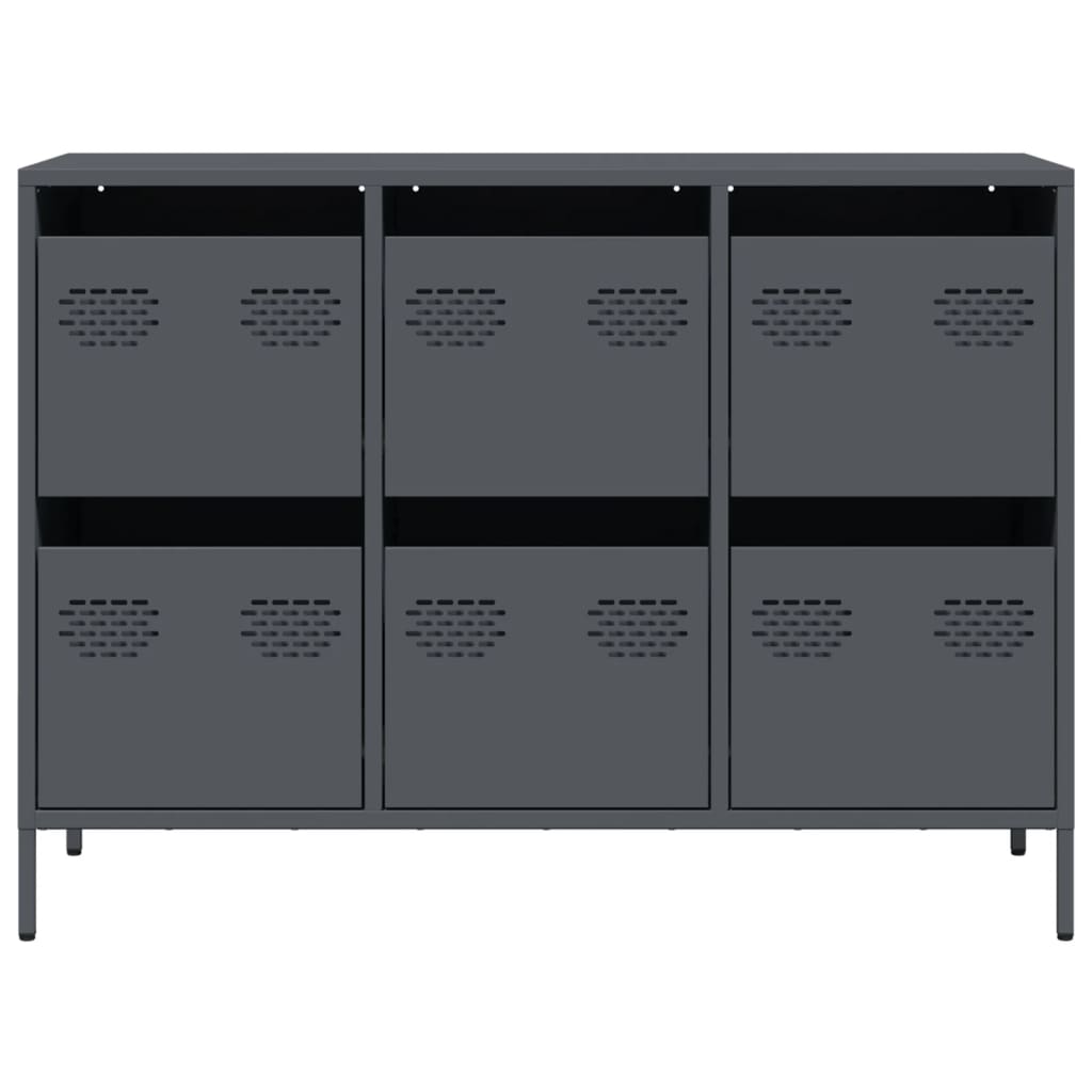 Dressoir 101,5x39x73,5 cm koudgewalst staal antracietkleurig