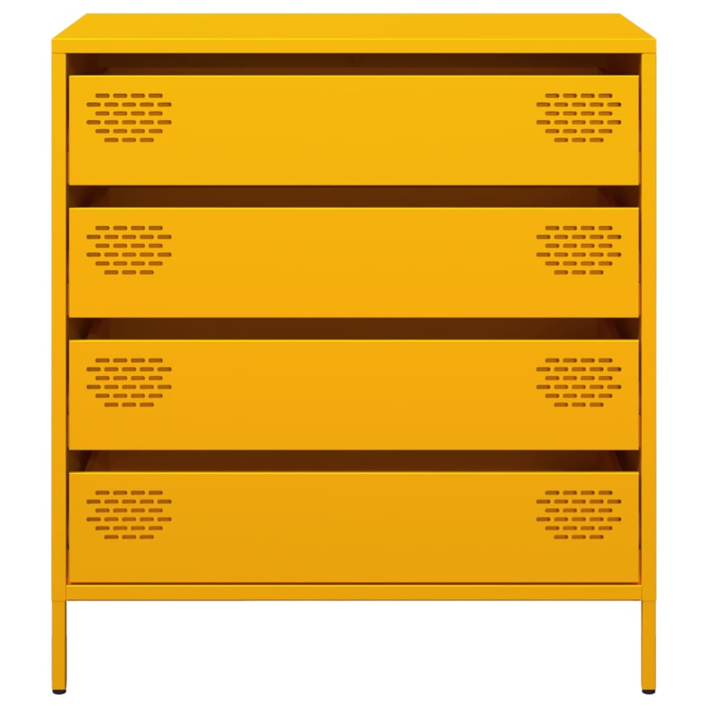 Dressoir 68x39x73,5 cm koudgewalst staal mosterdgeel