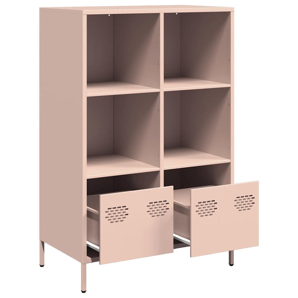 Hoge kast 68x39x103,5 cm staal roze