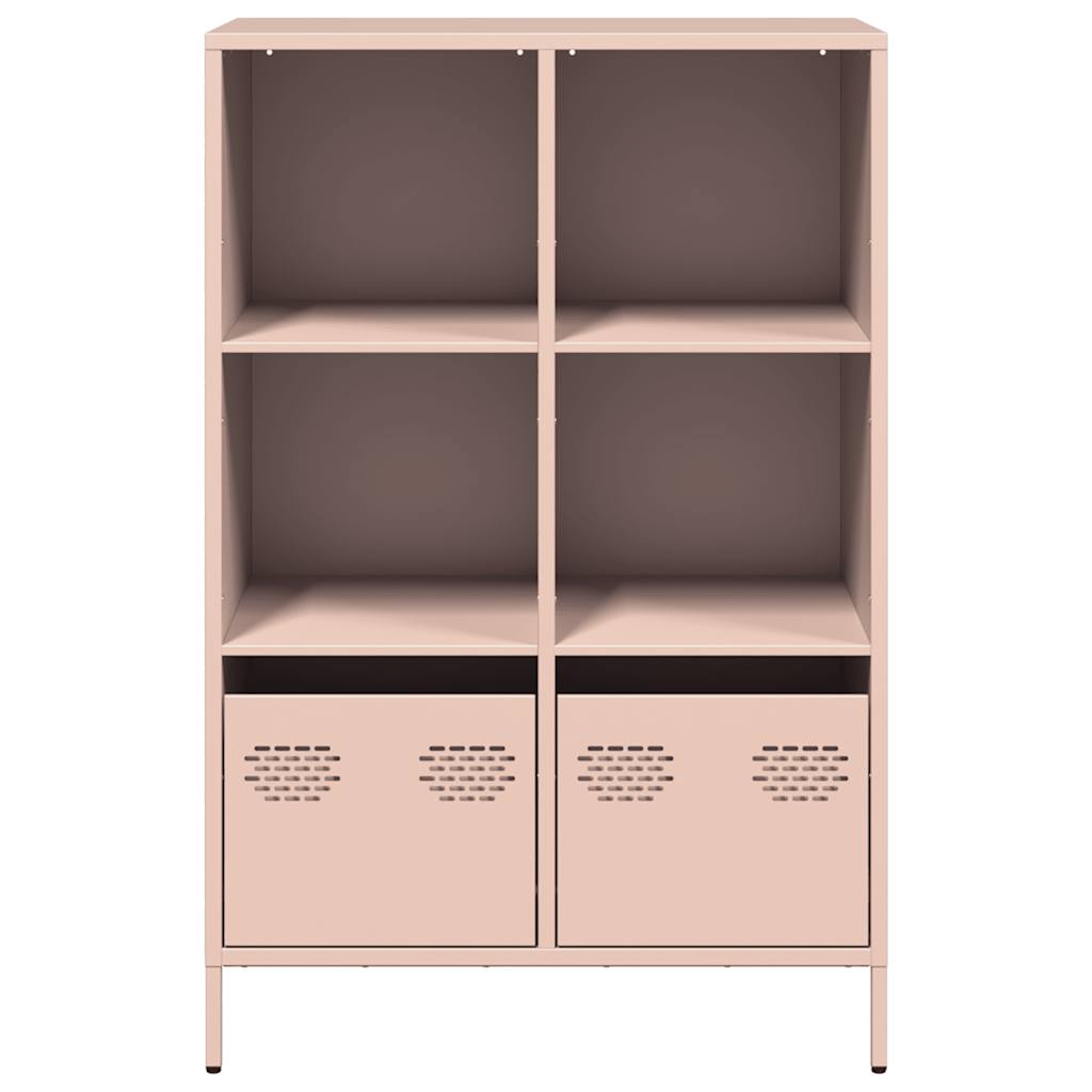 Hoge kast 68x39x103,5 cm staal roze