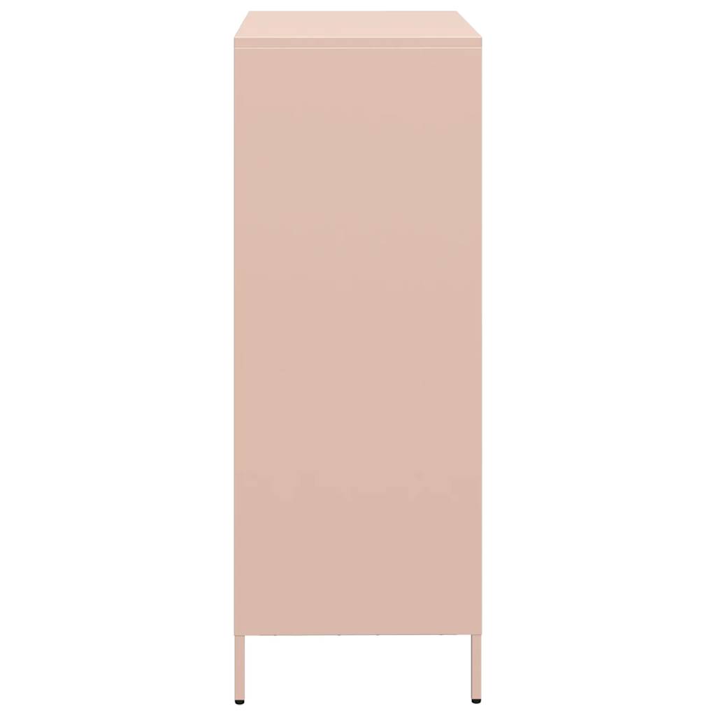 Hoge kast 68x39x103,5 cm staal roze
