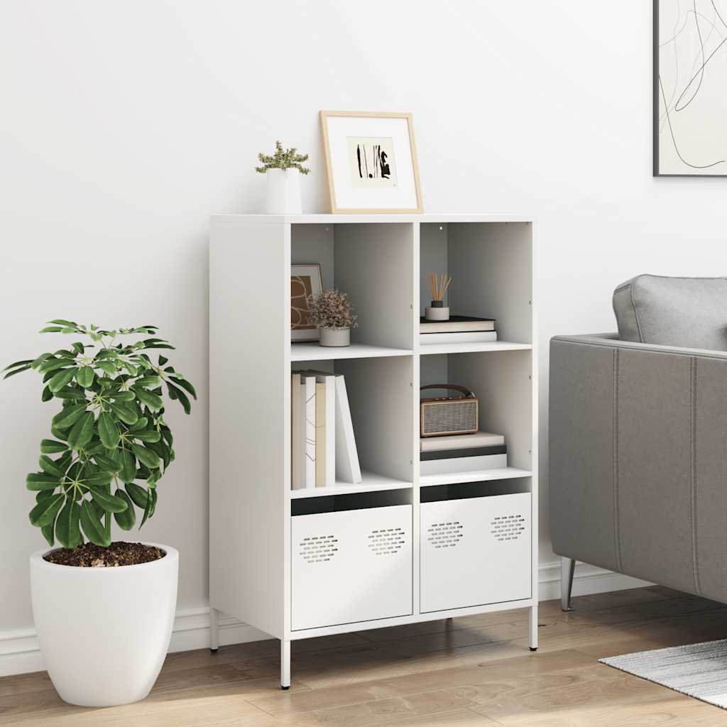 Hoge kast 68x39x103,5 cm staal wit