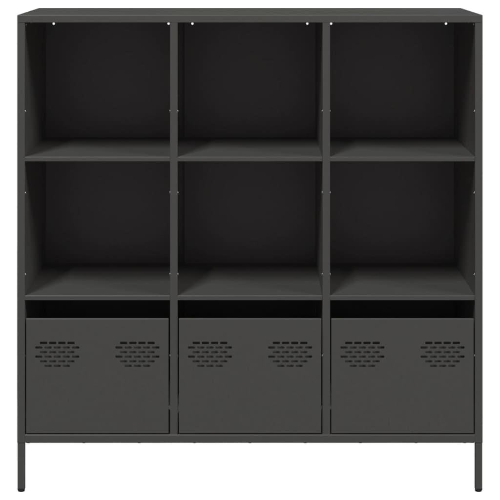 Hoge kast 101,5x39x103,5 cm staal zwart
