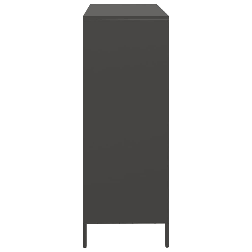 Hoge kast 101,5x39x103,5 cm staal zwart