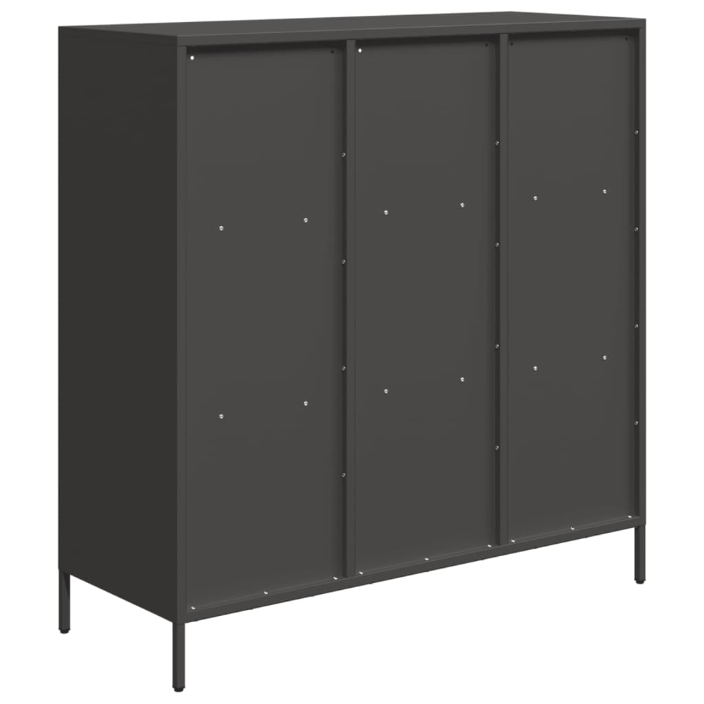 Hoge kast 101,5x39x103,5 cm staal zwart