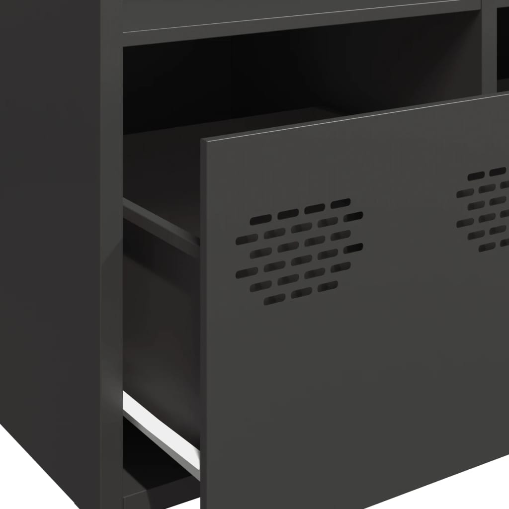 Hoge kast 101,5x39x103,5 cm staal zwart