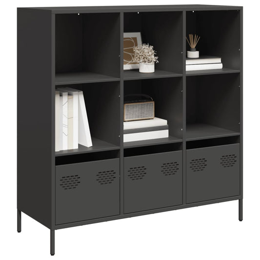 Hoge kast 101,5x39x103,5 cm staal zwart