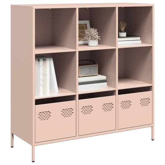 Hoge kast 101,5x39x103,5 cm staal roze