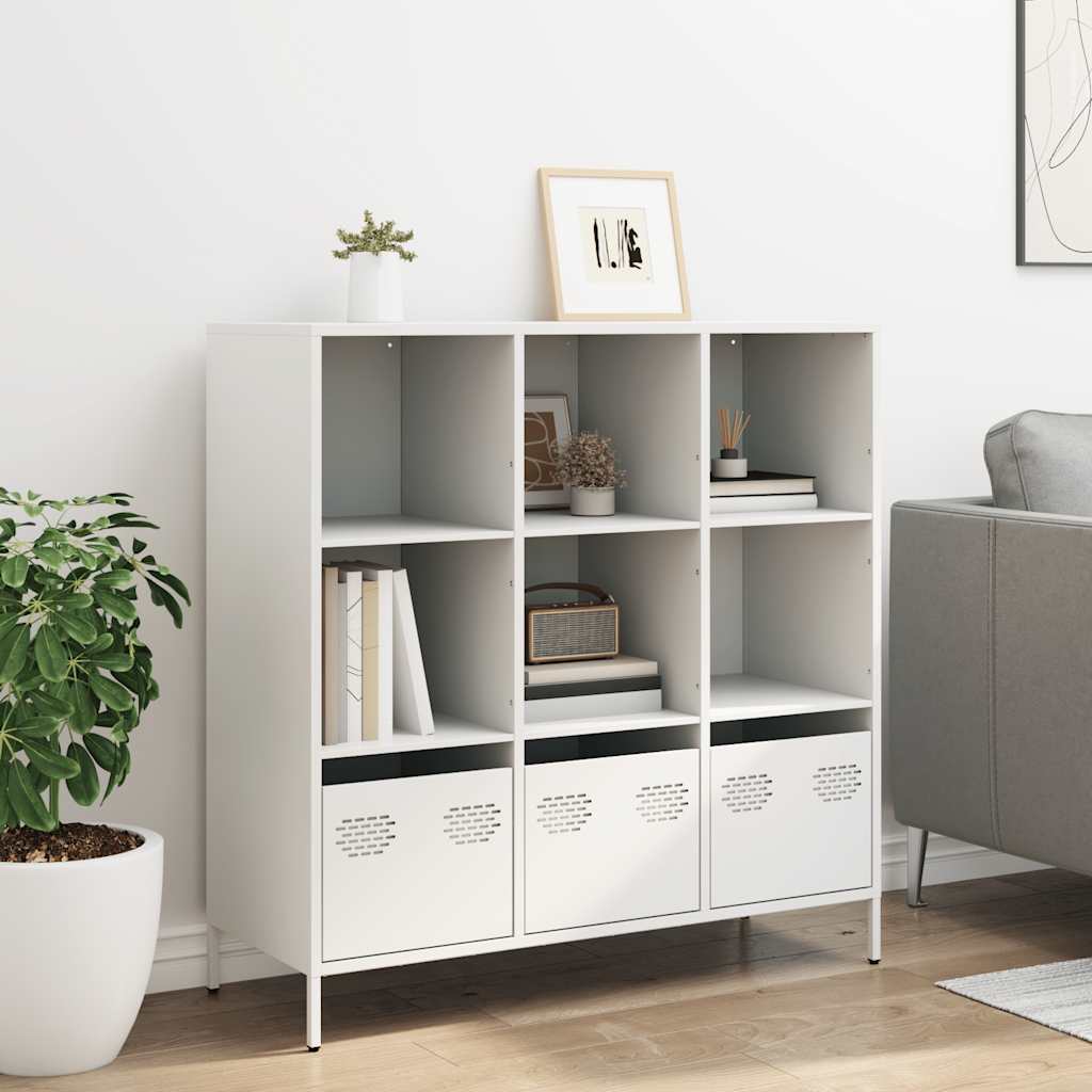Hoge kast 101,5x39x103,5 cm staal wit
