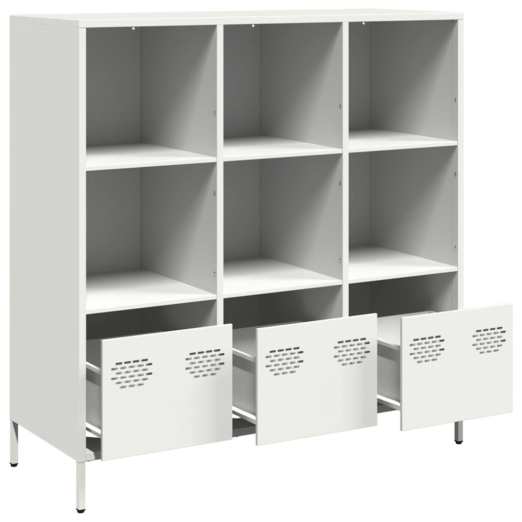 Hoge kast 101,5x39x103,5 cm staal wit