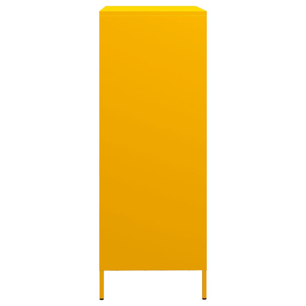Hoge kast 39x35x103,5 cm staal mosterdgeel