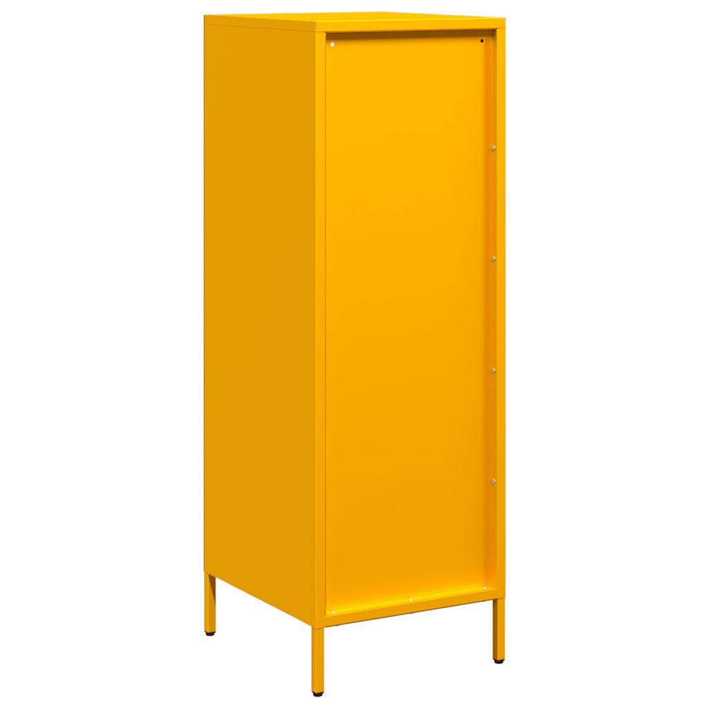 Hoge kast 39x35x103,5 cm staal mosterdgeel